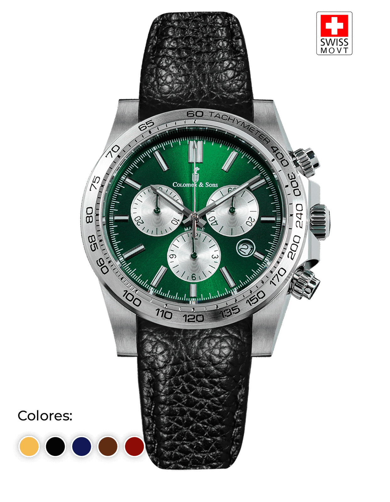 GREEN MARINE CHRONO PIEL