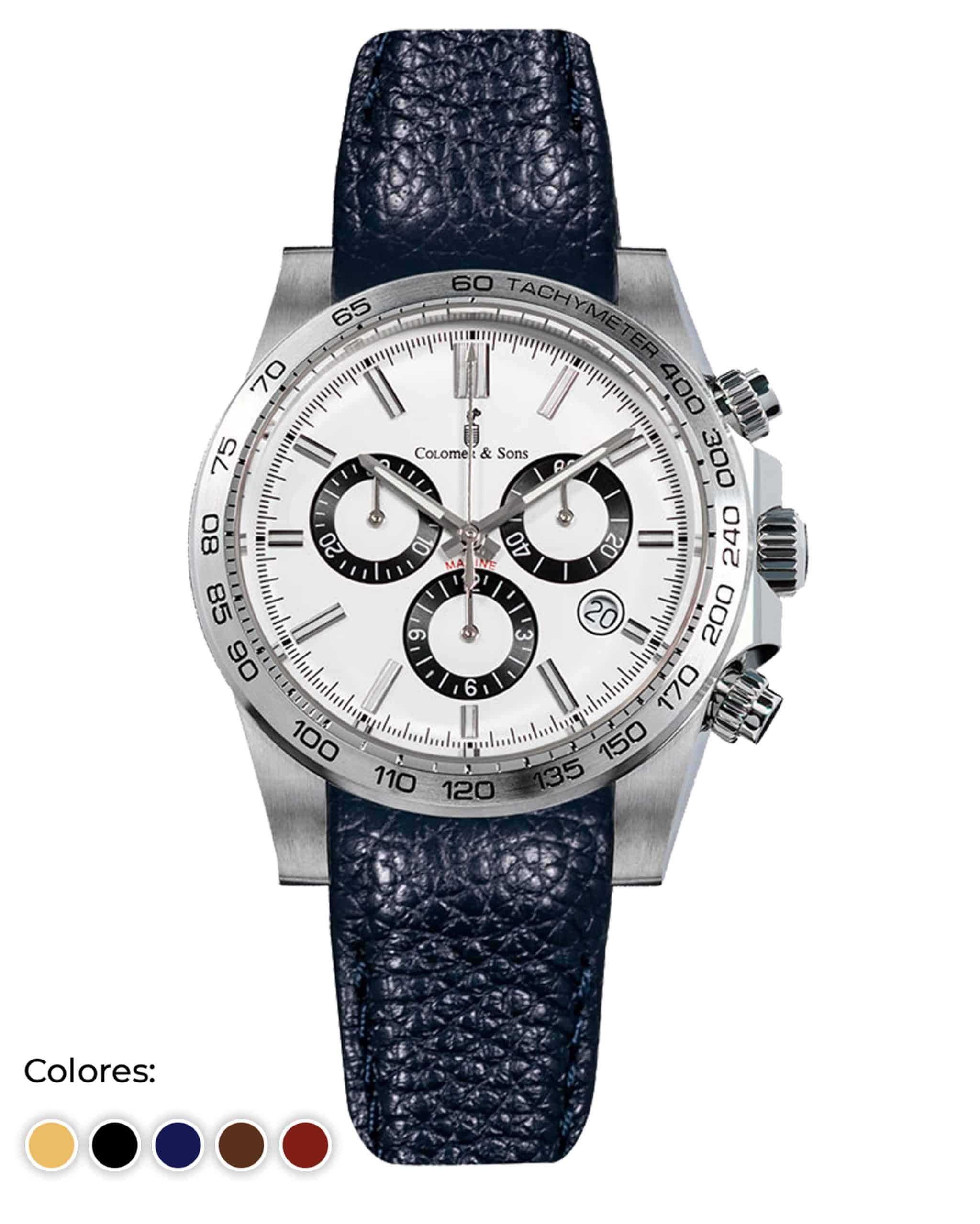 WHITE MARINE CHRONO PIEL