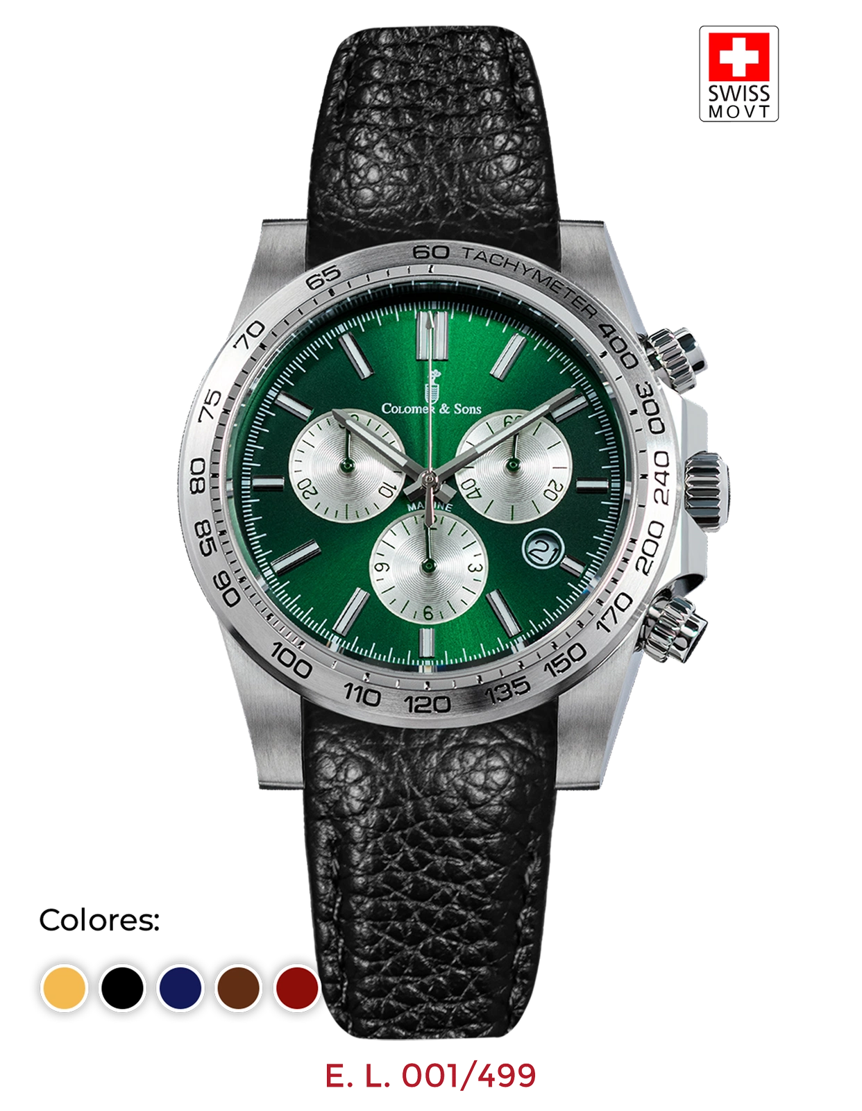 GREEN MARINE CHRONO PIEL