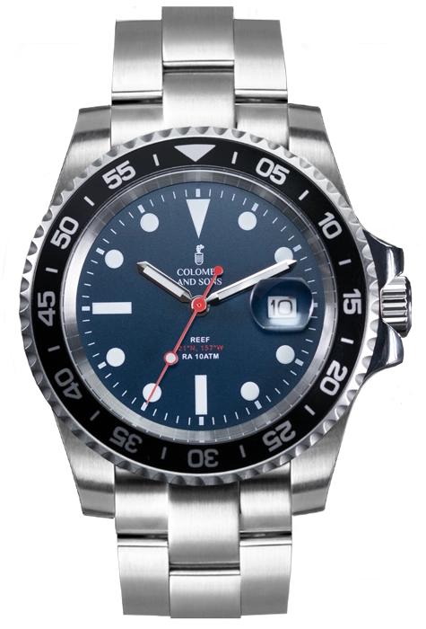 reloj reef con el dial en color azul
